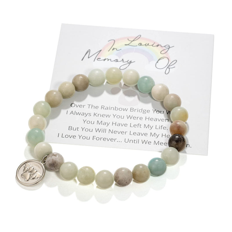 Rainbow Bridge Pet Bracelets Pet Memorial Gifts Loss of Pet Sympathy Gift Dog&Cat Pet Memorial Gifts Wing Palm Bracelet for Loss of Pet Gift - PawsPlanet Australia