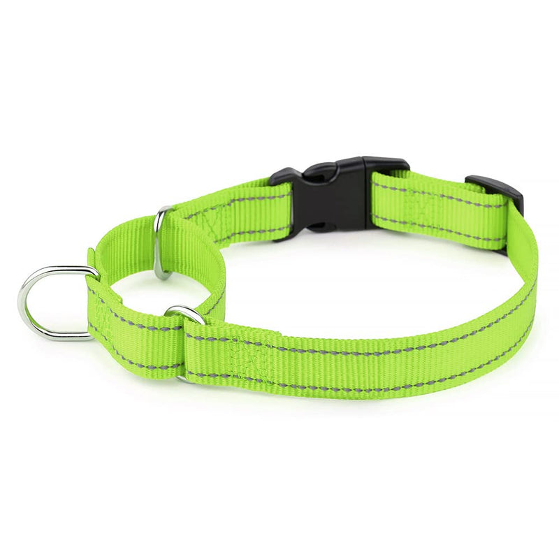 Plutus Pet Reflective Martingale Collar with Buckle - Durable and Adjustable Training Collar for No Pulling, Dog Choker Collar for Small Medium Large Dogs, Bright Green, M M:16"-20" - PawsPlanet Australia