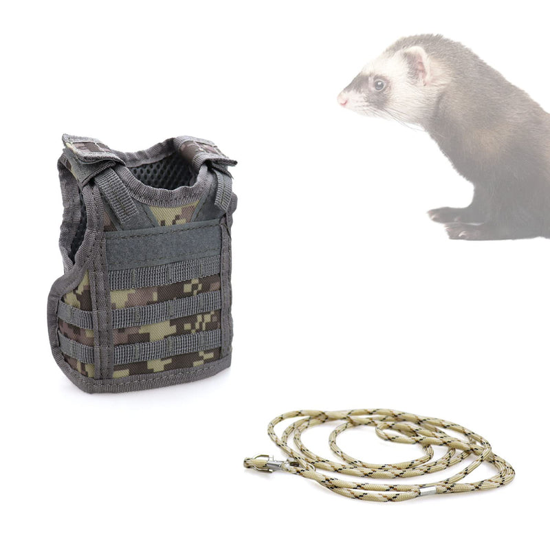 Ferrets Army Vest Harness and Leash for Small Animals Guinea Pig Bunny Kitten Puppy Ferret Clothes Accessories - PawsPlanet Australia