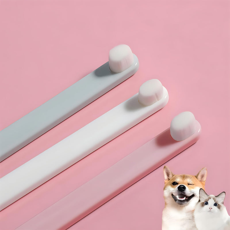 LINGXIYA Pet Dog Toothbrush, Extra Soft Dog & Cat Toothbrushes Dental Cleaning Brushes for Puppy Small Dog and Cat Dogs Teeth Dental Health 3 Pack Kit (White/Green/Pink) - PawsPlanet Australia