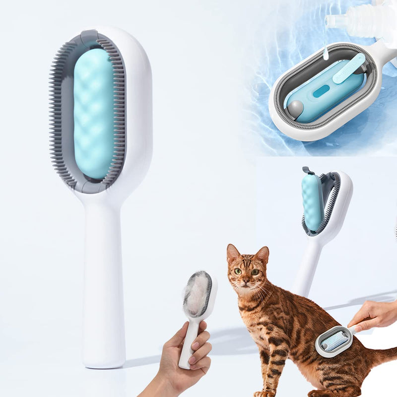 LogFaadCoi Grooming Brush, Pet Hair Brush with Water Tank Design for Cats & Dogs, Long Haired & Short Haired, Rabbits, Self Cleaning Brush, 1 Count, Blue 1pcs - PawsPlanet Australia