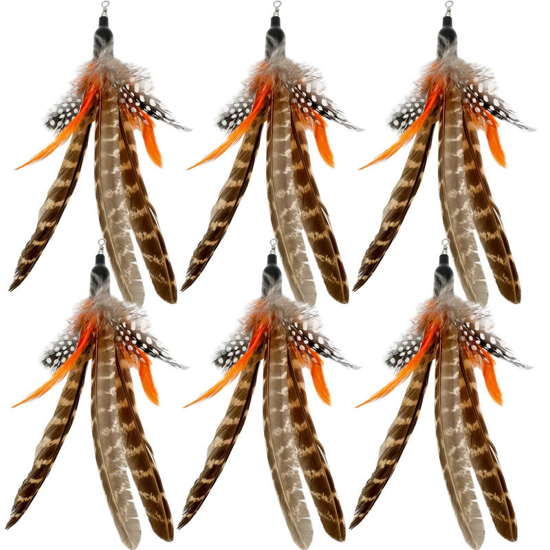 Cat Feather Toys Refills Cat Wand Replacement, 6 PCS Handmade Natural Da Bird Feathers Refill, Cat Toy Feather Replacement for Indoor Cats (B) B-6 PCS Feather Refills - PawsPlanet Australia