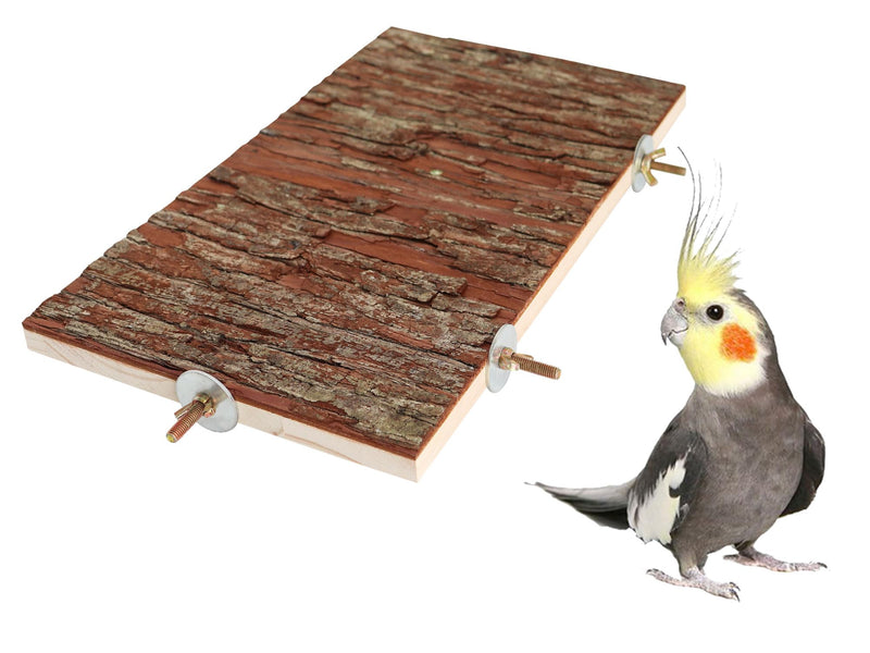 13.6 × 7.9 inch Large Bird Perch Stand Platform, Natural Wooden Small Animals Cage Accessories, Rectangle Stand Perch Shelf for Parrot Parakeet Cockatiel Rat Hamster Guinea Pig Conures Chinchillas 13.6 × 7.9 inch - PawsPlanet Australia