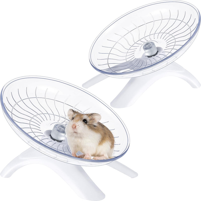 2 Pieces Hamster Wheel Hamster Flying Saucer Fitness Hamster Toys Silent Exercise Wheel Running Wheel for Hamsters Gerbils Mice Hedgehog Guinea Pig and Other Small Pets - PawsPlanet Australia