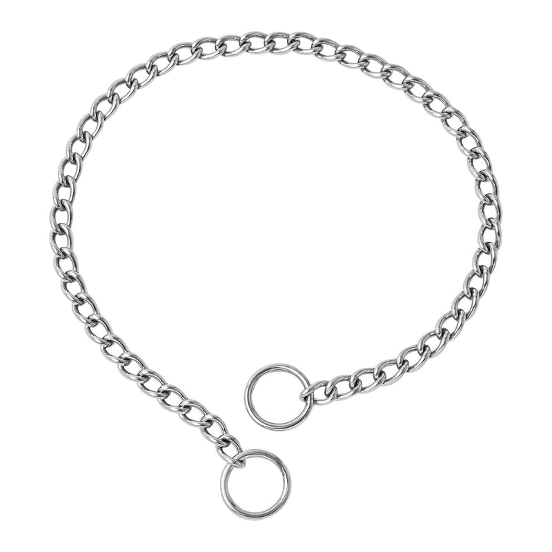 WePet Dog Chain Collar, Metal Slip Collar, Heavy Duty Choke Collar, for Training, Control, Durable Steel Cuban Links, Avail, Silver, XS XS (16 INCH, 2.0mm) - PawsPlanet Australia