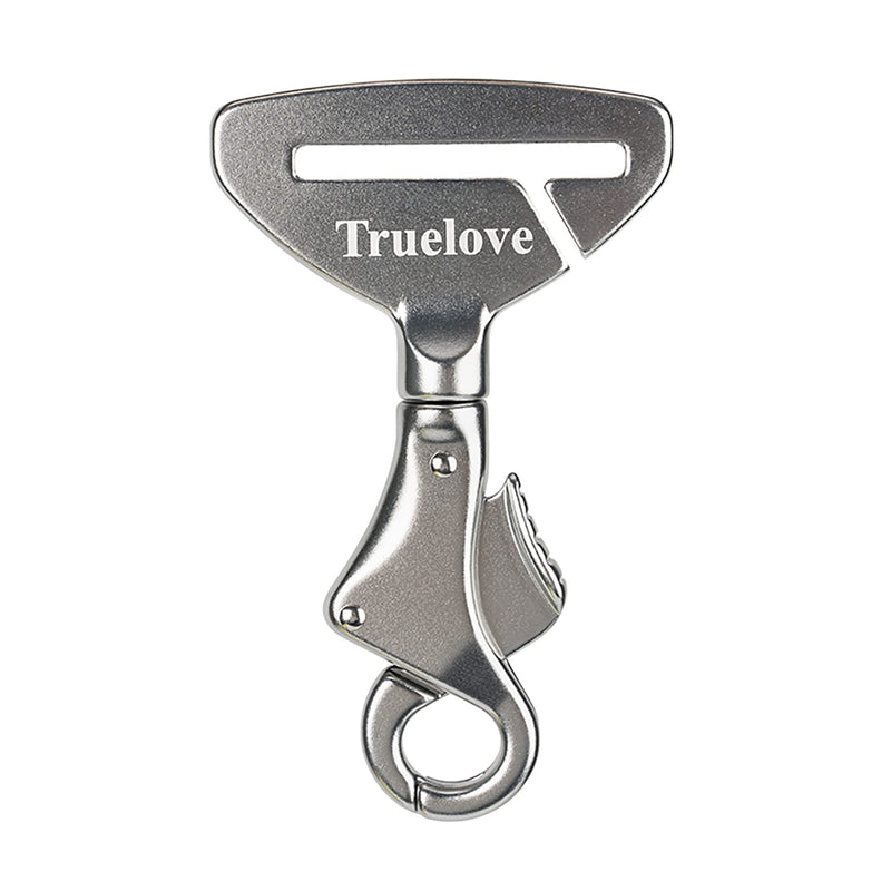 Truelove Lightweight Dog Car Seatbelt Safety Buckle Lock, Dog Seat Belt for Car, Fit Dog Car Harness/Collar for Small, Medium, Large Dogs Unisize Bright Silver - PawsPlanet Australia