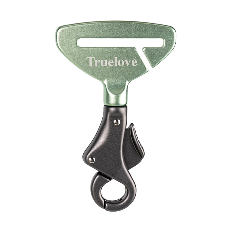 TRUE LOVE Vehicle Seat Belt Safety Buckle Lock, Fit Pet Harness Dog Car Travel Portable Lightweight Unisize Green/Gray - PawsPlanet Australia