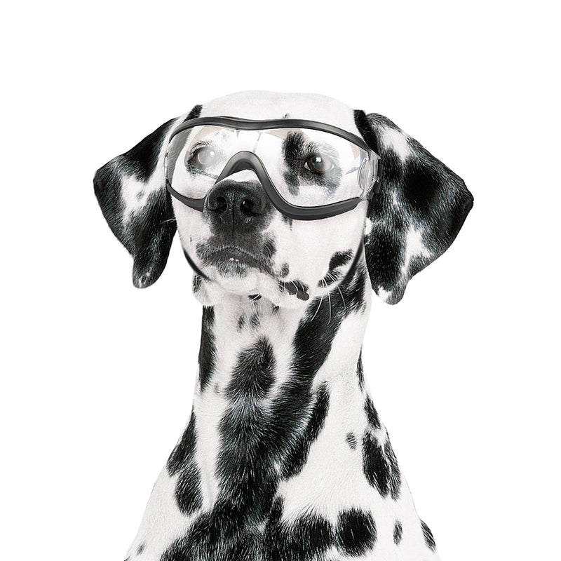 ENJOYING Clear Dog Goggles Medium Anti-UV Doggy Sunglasses for Medium-Large Dogs Outdoor Fog-Proof Windproof Snowproof Dog Glasses, Adjustable, Easy Wear, Transparent - PawsPlanet Australia