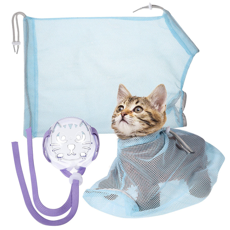 Adjustable Cat Bathing Multifunctional Breathable Cat Washing with Muzzle for Safe Shower and Nail Trimming for Cat Grooming and Care - PawsPlanet Australia