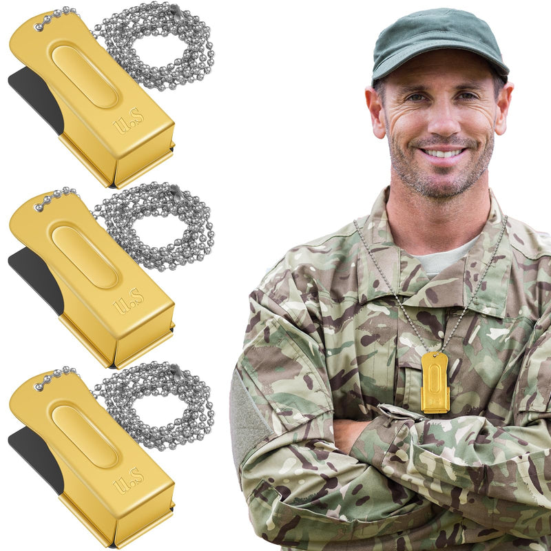 Jenaai 3 Pieces Dog Training Clicker Necklace Signaling Cricket Clicker Brass Pet Training Clicker for Puppy Dogs Cat(Gold) Gold - PawsPlanet Australia