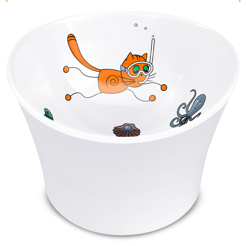 Raised Cat Water Bowl for Whisker Fatigue - Tilted, Elevated Cat Bowl Pedestal; Food-Grade Melamine; Anti-Spill, Durable & Dishwasher Safe (Original) - PawsPlanet Australia