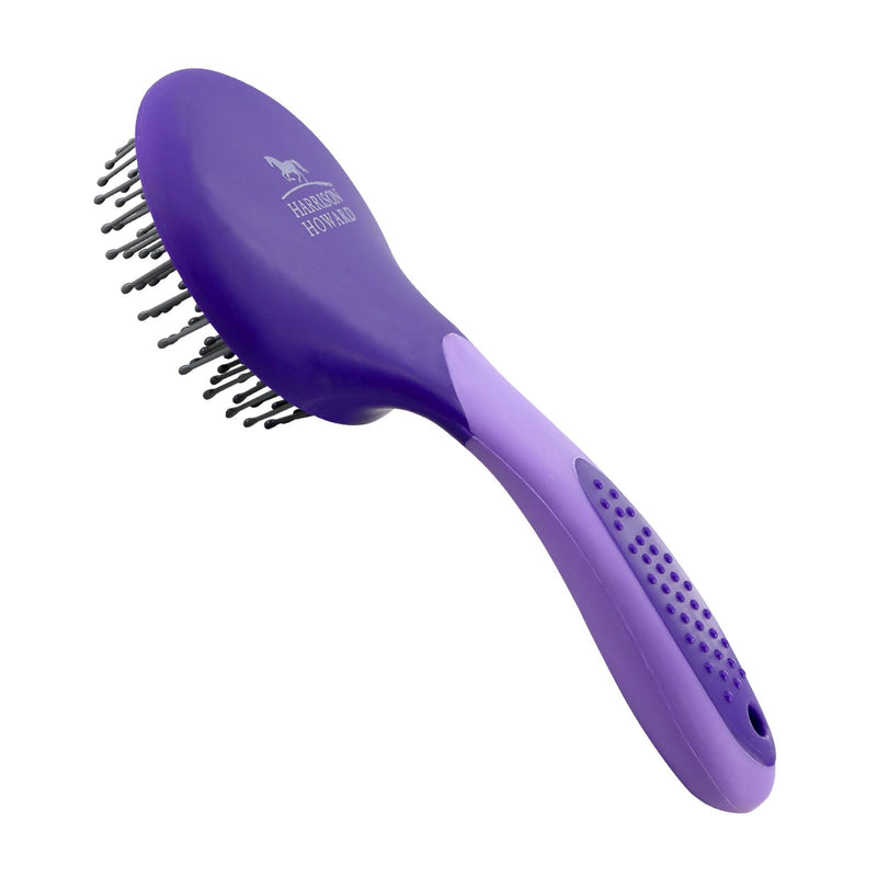 Harrison Howard Horse Mane and Tail Brush - Professional Grooming Brush, Equestrian Detangler, Non-Slip, Purple - PawsPlanet Australia