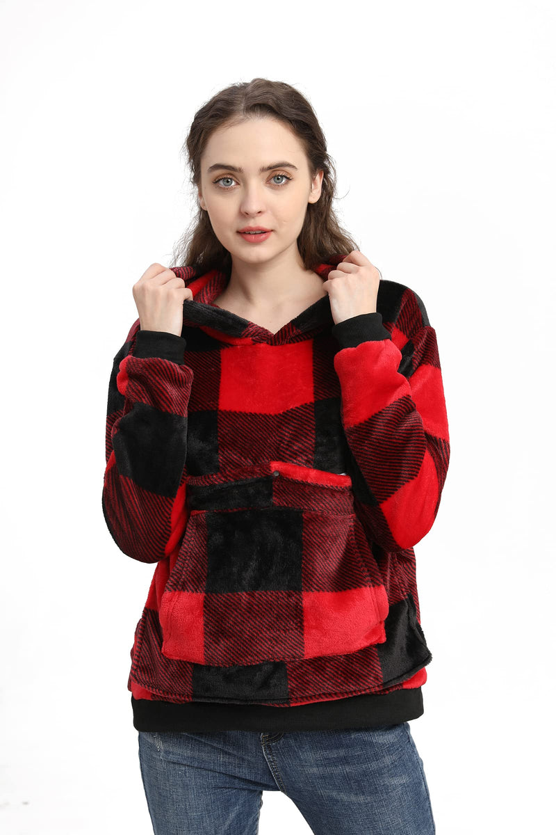 LINYUCHEN Cat Pouch Hoodie Large Pet Pouch Sweatshirt Puppy Kitten Holder Carrier Pullover Tops for Women Medium Red - PawsPlanet Australia