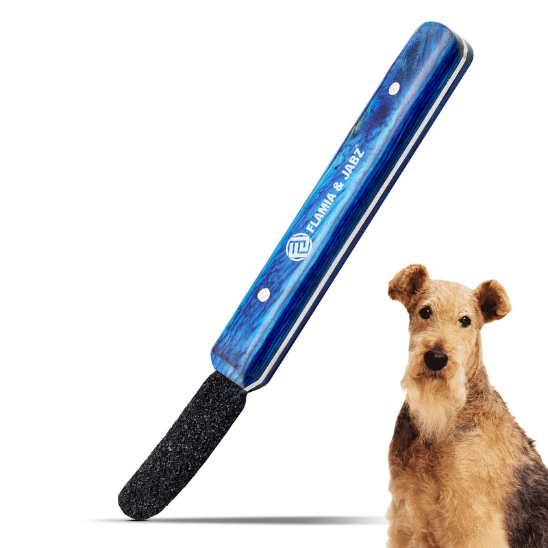 FLAMIA & JABZ Stripping Metal Stone Diamond Edged for Dogs, Cats & Pets with Wooden Grip (Coarse) Coarse Diamond Stone - PawsPlanet Australia