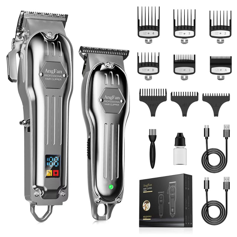 Professional Hair Clippers for Men - Cordless Clippers & Trimmers Set with LCD Display, 7200RPM High-Speed Motor, 5H Runtime, Wall-Mountable Barber Tools for Home Use & Professional Barbers - PawsPlanet Australia