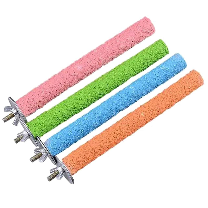 Hamiledyi 4 PCS Parrot Perch Stand Toy Bird Cage Perch Toy Natural Paw Grinding Stick for Medium Parrots Parakeets Cockatiels Lovebirds Chewing Stick (M) M(7.9inch) - PawsPlanet Australia