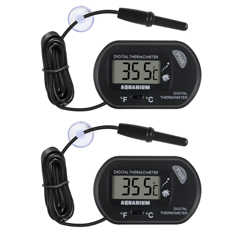 2Pack Digital Aquarium Thermometer Fish Tank Thermometer, Water Thermometer with Large LCD Display, Reptile Thermometer for Vehicle Reptile Terrarium Fish Tank Refrigerator. 2 - PawsPlanet Australia