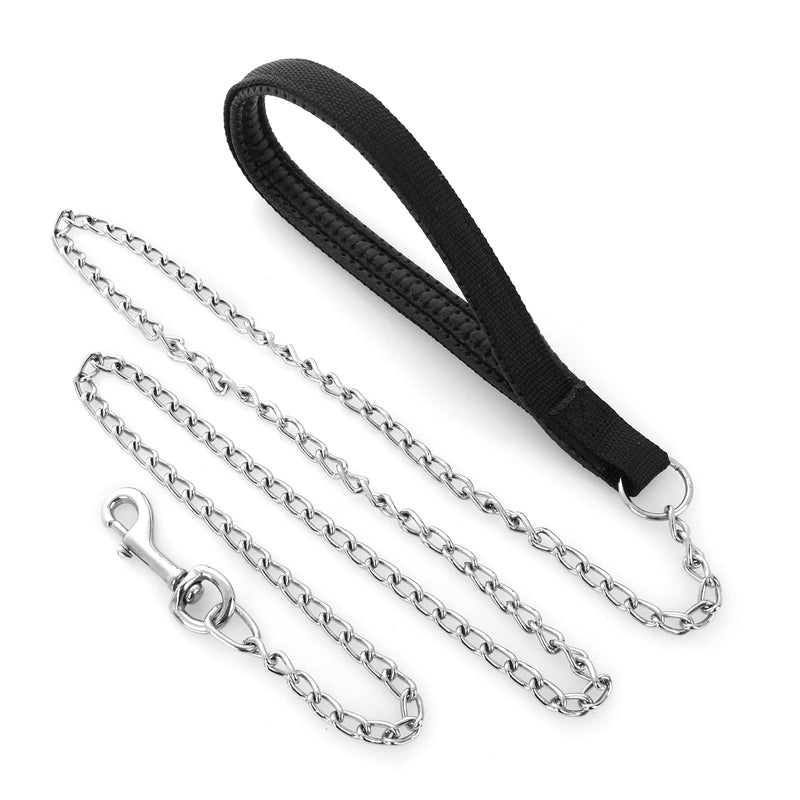 Giantree Metal Dog Leash, Heavy Duty Anti-Bite Dog Leash with Soft Nylon Padded Handle Chew Proof Dog Chain Leash for Small Medium Large Dogs - PawsPlanet Australia