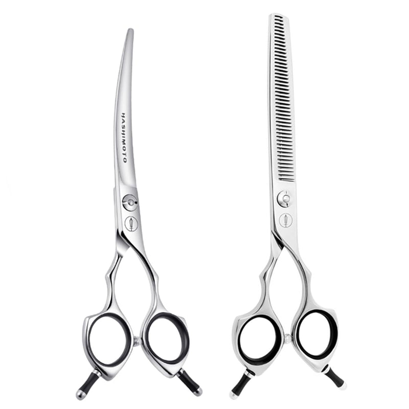 HASHIMOTO Curved Scissors for Dog Grooming, Dog Blending Scissors, Light Weight, Professional or DIY at home. - PawsPlanet Australia
