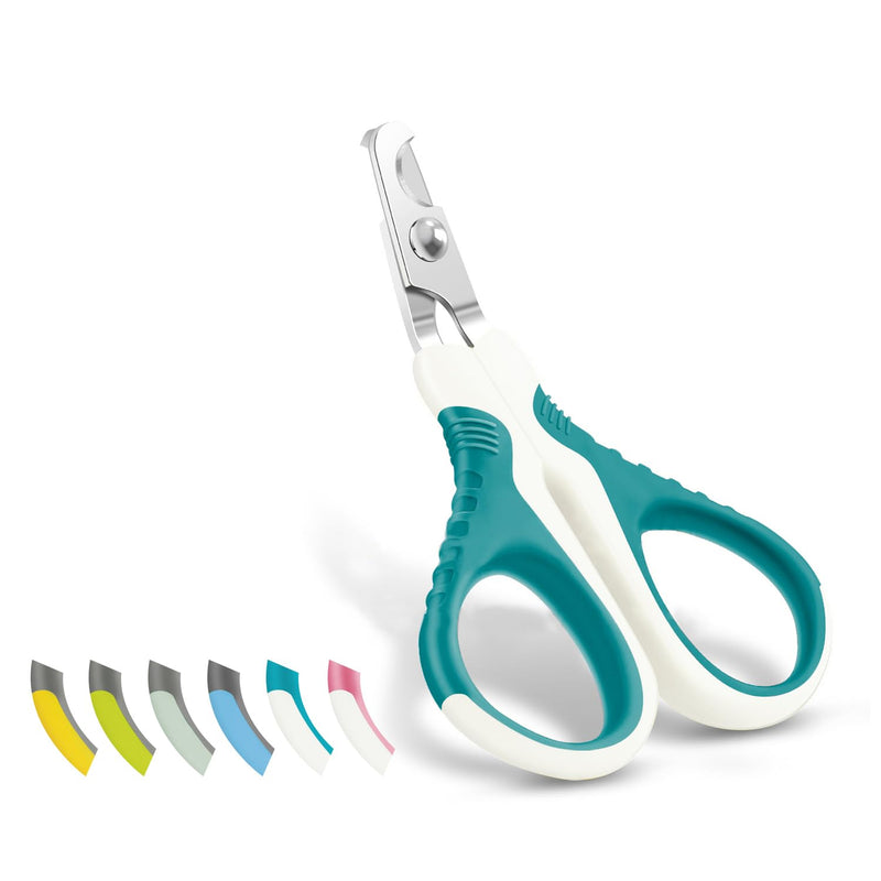 WePet Pet Nail Clippers, Professional Claw Trimmer, Bended Scissor Special for Cats, Kittens, Dogs, Puppies, Small Animals, White/Blue #08 White/Blue - PawsPlanet Australia