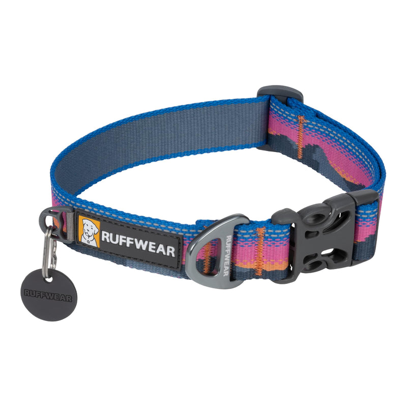 Ruffwear, Crag Dog Collar, Stylish Adventure Collar with Premium Reflective Design, Quick Release Buckle, Lightweight All-Day Comfort, Alpine Dusk, 11"-14" 11"-14" - PawsPlanet Australia