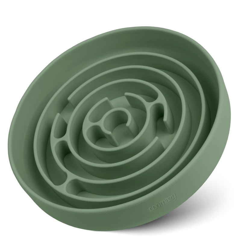 Coomazy Slow Feeder Dog Bowls, Silicone Dog Bowl with Suction Cups, Slow Feeder & Non-Slip Design, Boredom and Anxiety Reducer, Suitable for All Breed Dogs, Avocado Green L - PawsPlanet Australia