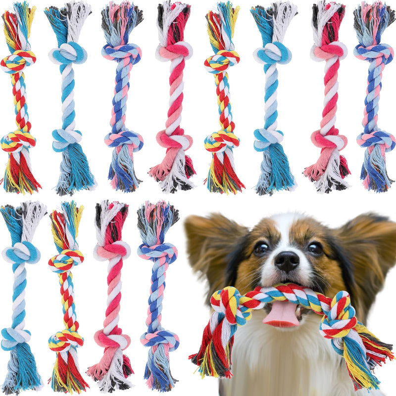 Paterr 12 Pcs Rope Dog Toys Multi Color Puppy Rope Toy Cotton Puppy Toys Dog Chew Rope Puppy Teething Toys for Small and Medium Dogs Puppies - PawsPlanet Australia