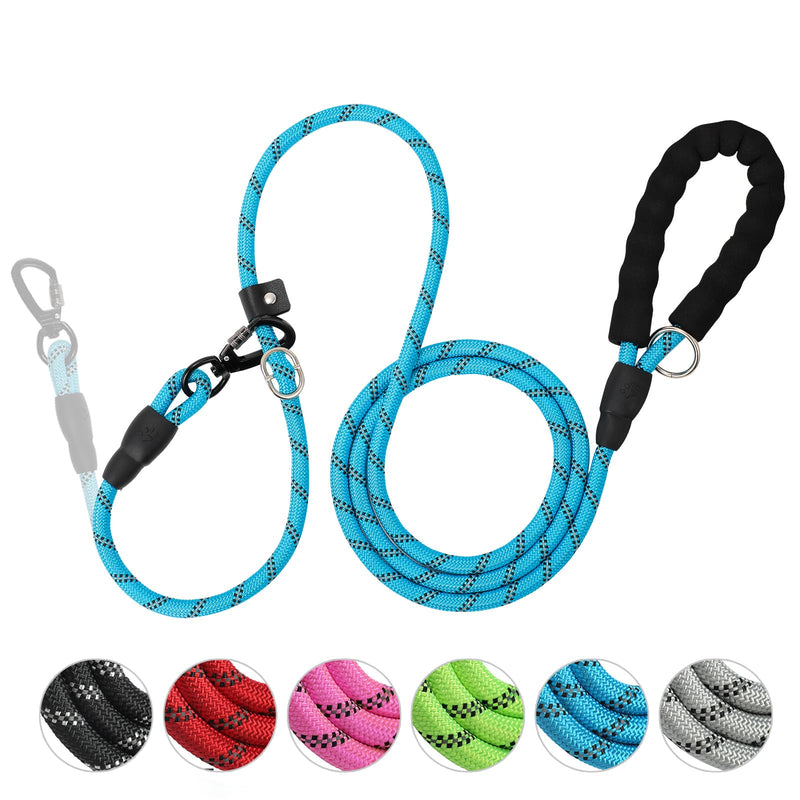 Slip Lead Dog Leash 6 FT，Adjustable Detachable Reflective Training Hook Braided Rope No Pull with Padded Handle for Large Medium Large Small Dogs (Blue) Blue - PawsPlanet Australia
