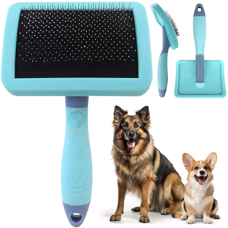 American Kennel Club AKC Deshedding Slicker Brush with Coated Tips for Dogs and Cats, Skin-Friendly Grooming and Deshedding Brush, Removes Loose Hair and Detangles Fur, Suitable for All Breeds - PawsPlanet Australia
