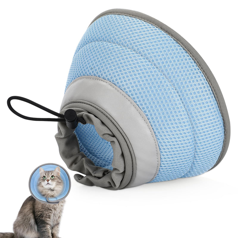 Cat Cone Collar Soft, Cat Recovery Collar Stop Licking After Surgery, Kitten Elizabethan Collar, Adjustable, Lightweight, Comfortable - Blue, S Small - PawsPlanet Australia