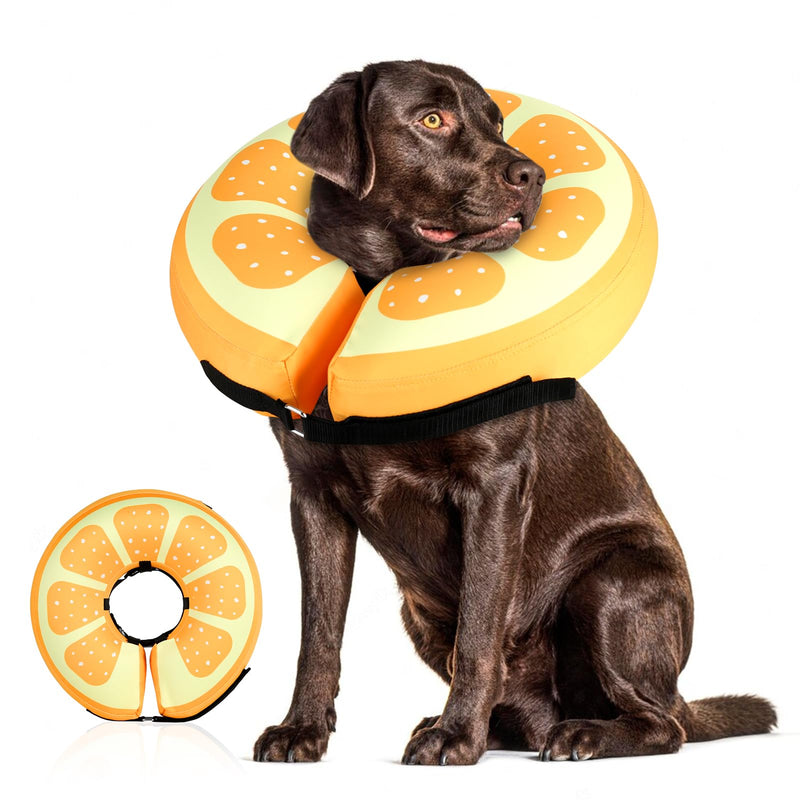 Sivomens Dog Cone, Protective Inflatable Dog Collar for Jumbo Dogs, Soft Adjustable Pet Recovery Cone After Surgery, Washable Dog Donut Collar Prevents Licking Wounds & No Blocking Vision, XL(18"-24") X-Large(Neck:18"-24") Yellow - PawsPlanet Australia