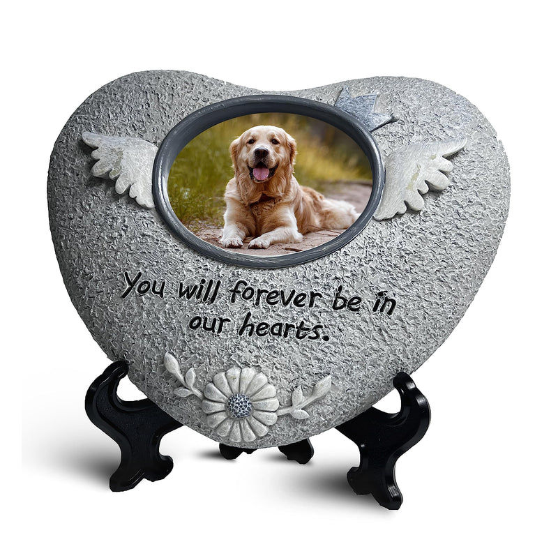 Pet Memorial Stones for Dog or Cats,Loss of Dog Sympathy Gift Indoor Display,Pet Grave Markers Dog Bereavement Gifts Outdoor Tombstone Heart Shaped Carve "You will forever be in our heart" Heart Shape - PawsPlanet Australia