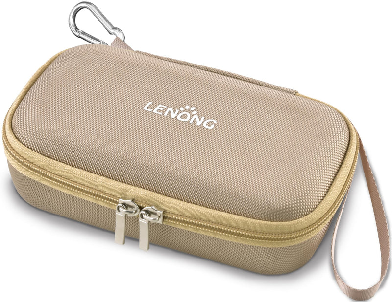 LENONG Small Hard Case Portable Protection Universal Accessories Carrying Bag for Nail Grinders, Shaver, Cell Phone, Earphone, Power Bank, Charger, Cable, Key - Mesh Inner Pocket Cream - PawsPlanet Australia