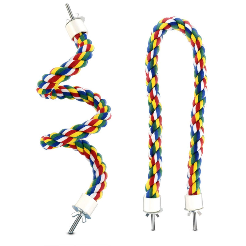 Bird Bungee Climbing Swing - Colorful Parakeet Rope Perch (23.6 Inches) - PawsPlanet Australia