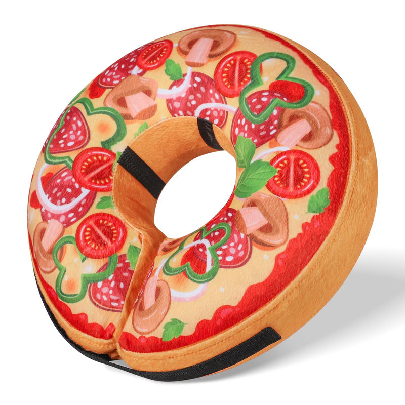 Grand Line Pizza Inflatable Collar for Dogs and Cats, Soft Protective Recovery Cone After Surgery, Blow up Pet Donut Collar Cone, E-Collar Alternative Does not Block Vision (Cartoon, Medium) Cartoon Pizza Medium (Neck:9"-12") - PawsPlanet Australia
