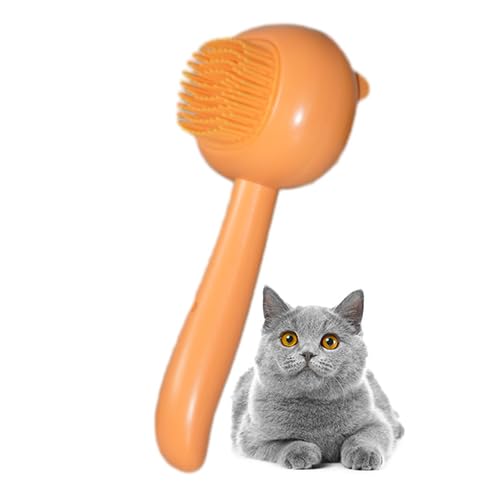 Soft Dog Bath Brush with Shampoo Dispenser, Hair Brush for Bathing and Shedding, Deep Cleaning Dog Bath Scrubber Supplies for Short Long Haired Dogs and Cats Orange - PawsPlanet Australia
