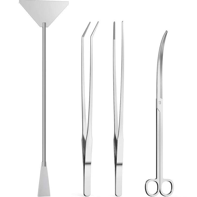 4Pcs Aquascaping Tools Kit, Jeimier Aquascape Tools Long and Strong Planted Aquarium Tweezers, Scissors, Aquarium Algae Scraper, Aquarium Plant Tools, Fish Tank Plant Trimming Kit for Aquascaping - PawsPlanet Australia