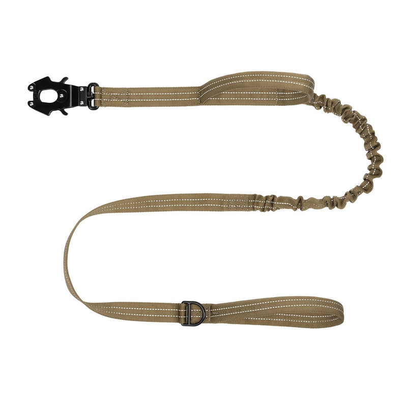 ICEFANG Tactical Dog Leash,K9 Training Walking Bungee Lead with 2 Control Handle,Heavy Duty Quick Release Metal Clasp,Hands Free D-Ring for Medium Large Dogs (6ft,Reflective Brown) 6 FT Reflective Brown - PawsPlanet Australia