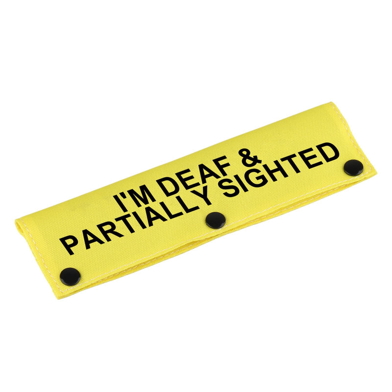 Visual Impairment and Hearing Loss Dog Leash Sleeve I'm Deaf & Partially Sighted Dog Leash Wrap Sleeve Pet Birthday Gift (I'm Deaf & Partially Sighted-YE Sleeve) I'm Deaf & Partially Sighted-YE Sleeve - PawsPlanet Australia