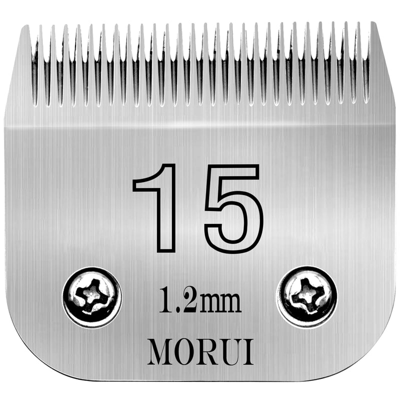 15 Cut Length 3/64"(1.2mm) Detachable Pet Dog Clipper Blades UltraEdge Series Clipper Blades for Dog Grooming Compatible with Most Andis,Oster A5 Wahl KM Series Clippers 15# 1.2mm