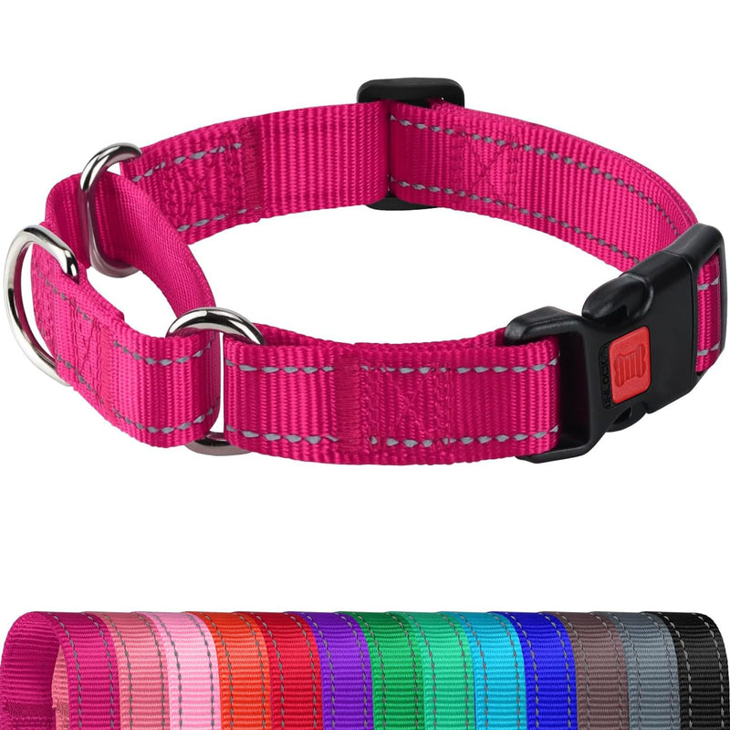 Joytale Martingale Collar for Dogs, Reflective Heavy Duty for Safety, Quick Release Buckle, Adjustable Nylon Collars for Large Dogs Walking Training, Hotpink,L L - PawsPlanet Australia