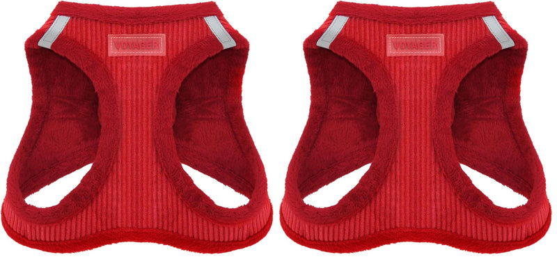 Voyager Step-in Plush Dog Harness – Soft Plush, Step in Vest Harness for Small and Medium Dogs by Best Pet Supplies - Red Corduroy, XL (Chest: 20.5-23") (Pack of 2) XL (Chest: 20.5 - 23") (Pack of 2) - PawsPlanet Australia