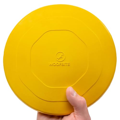 "Indestructible Dog Disc - Lifetime Replacement - Medium & Large Breed - Ultra Durable for Aggressive Chewers - Tough & Strong, Heavy Duty Natural Rubber Toy - Fetch, Tug, & Chew - 8in Gold - PawsPlanet Australia