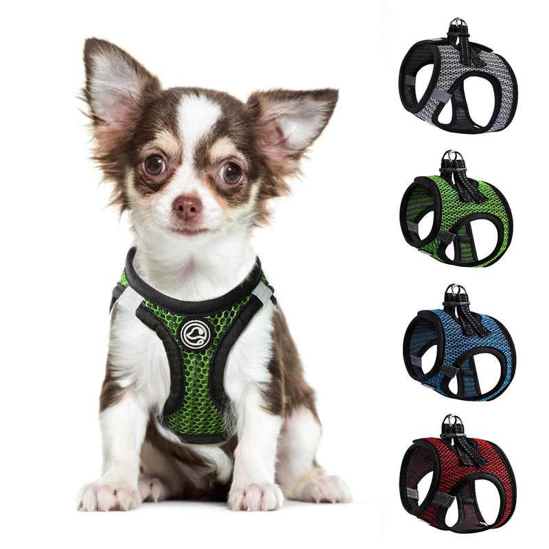 Summer Pet Harness No Pull Step in Adjustable Dog Harness Mesh Vest for Hot Weather Easy to Put on Small and Medium Dogs Cats (Green, Medium) Green - PawsPlanet Australia