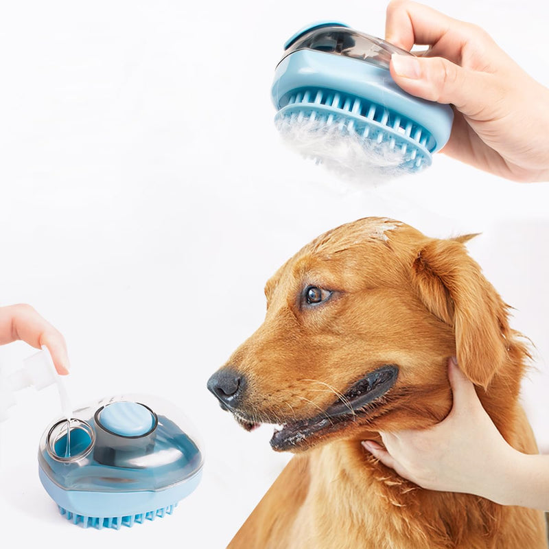 Pet Cat & Dog Bath Brush | Dog Shampoo Brush | Dog Scrubber for Bath | Dog Grooming/Washing/Shower Brush Easily Removes Loose Undercoat for Short & Long Haired Dogs/Cats (Blue) Blue - PawsPlanet Australia