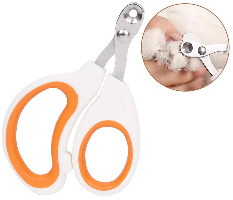 Cat Nail Clippers with Circular Cut Hole -Avoid Over Cutting Pet Nail Clippers -Sharp Angled Blade Professional Paw Trimmer Set for Novice Pet Families (Orange) Orange - PawsPlanet Australia