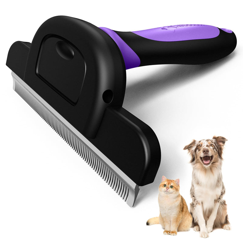 MIU COLOR Long Hair Pet Grooming Brush, Deshedding Tool for Medium and Large Dogs & Cats, Effectively Reduces Shedding by up to 95% for Pet Hair, Purple - PawsPlanet Australia