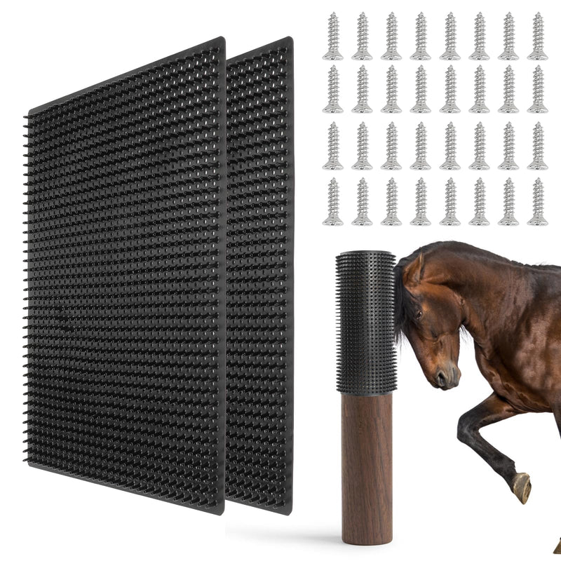 Middle Livestock Scratching Brush Horse Scratching Post Pad, Horse Cow Scratching Post for Grooming, 21.65" x19.68" Horse Scratcher Brush for Cattle Horse Cow Dogs Pigs M - PawsPlanet Australia