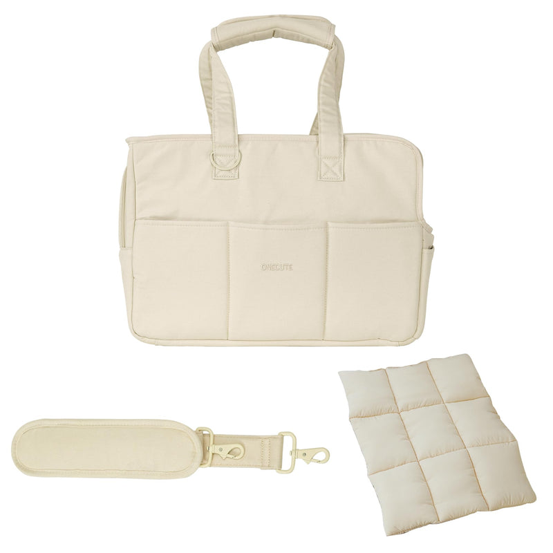 【M-Size Beige Suit】 ONECUTE Dog Carrier Set for Small Dog with a Soft mat and Shoulder Strap - PawsPlanet Australia
