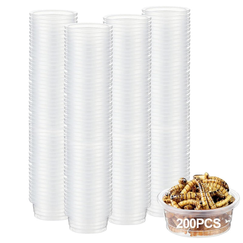 200 pcs 0.5oz Crested Gecko Food and Water Feeding Cups | Reptile Feeder Bowls | for Lizard and Other Small Pet Ledge Accessories Supplies - PawsPlanet Australia